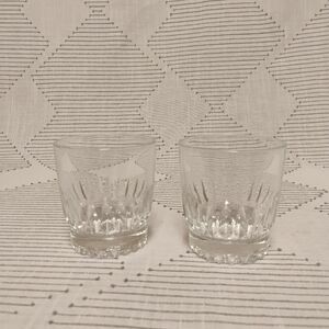 Elegant Clear Glass Tumbler Set Of 2 Juice Cups